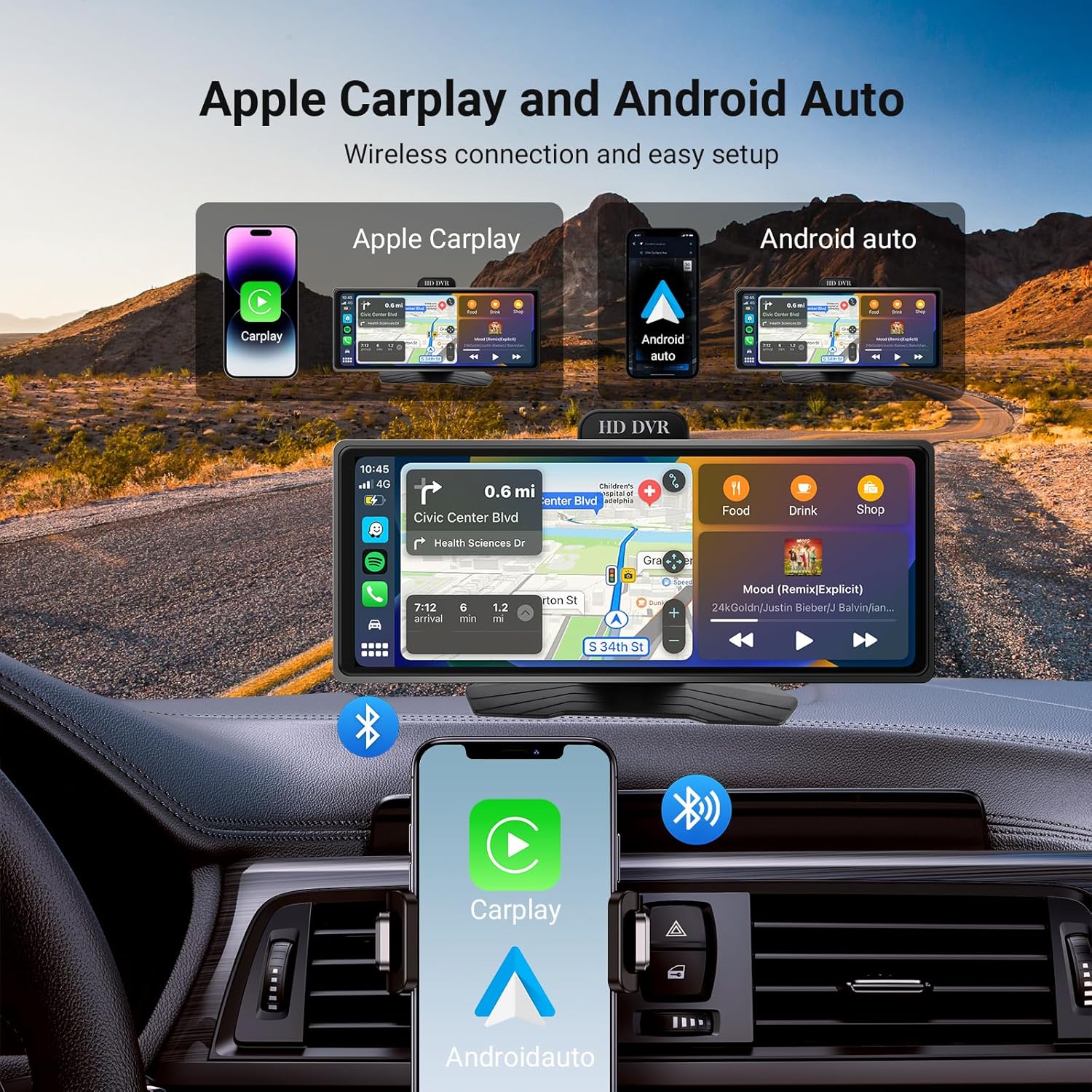 Wireless Apple CarPlay & Android Auto