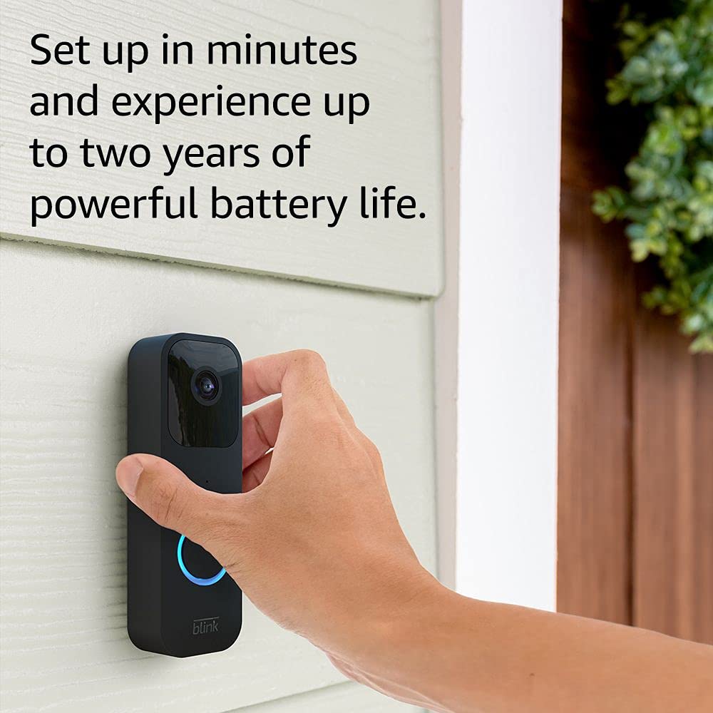 Blink Video Doorbell + Sync Module 2 — Two-way audio, HD video