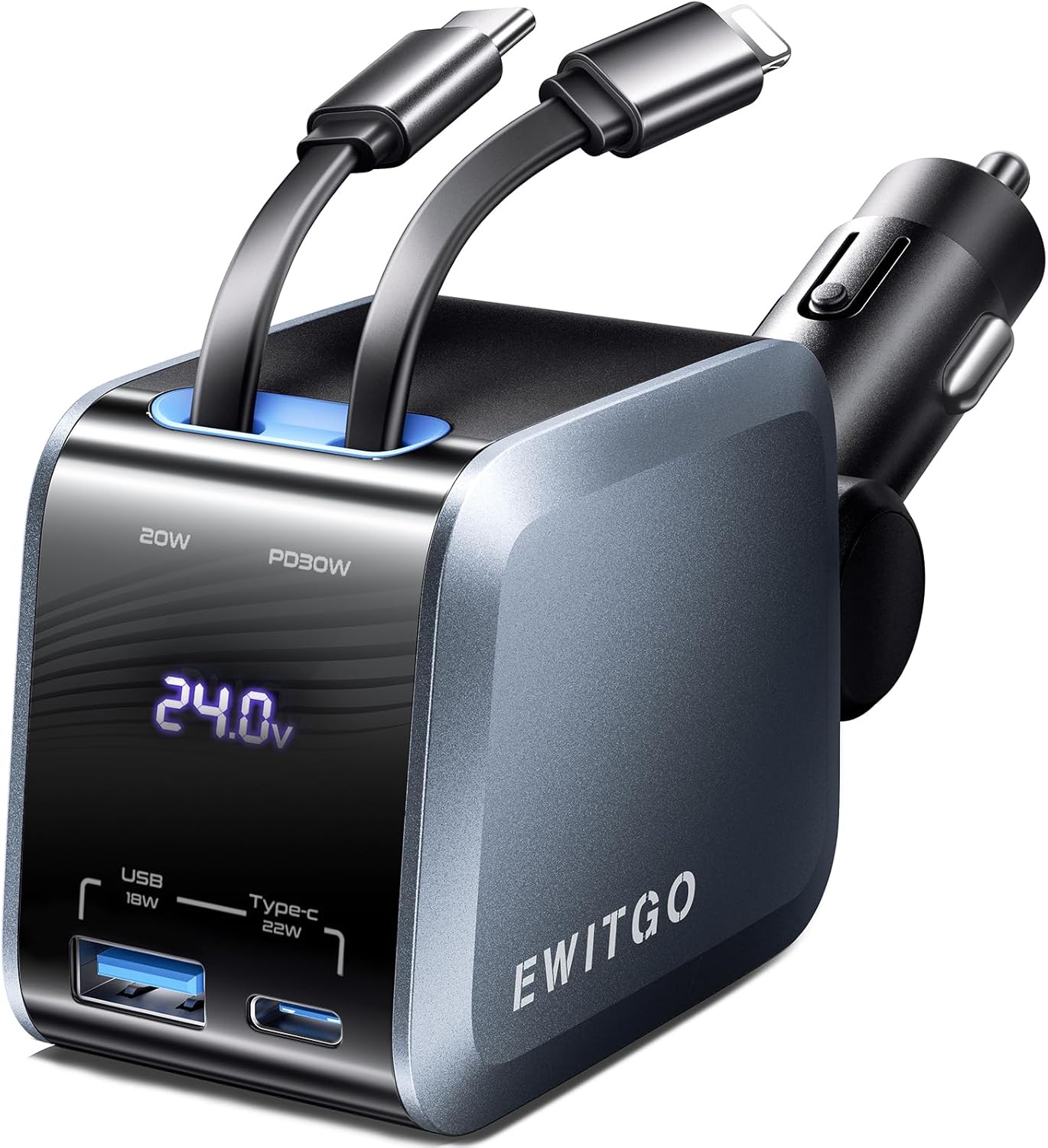 EWITGO 4 in 1 retractable car charger