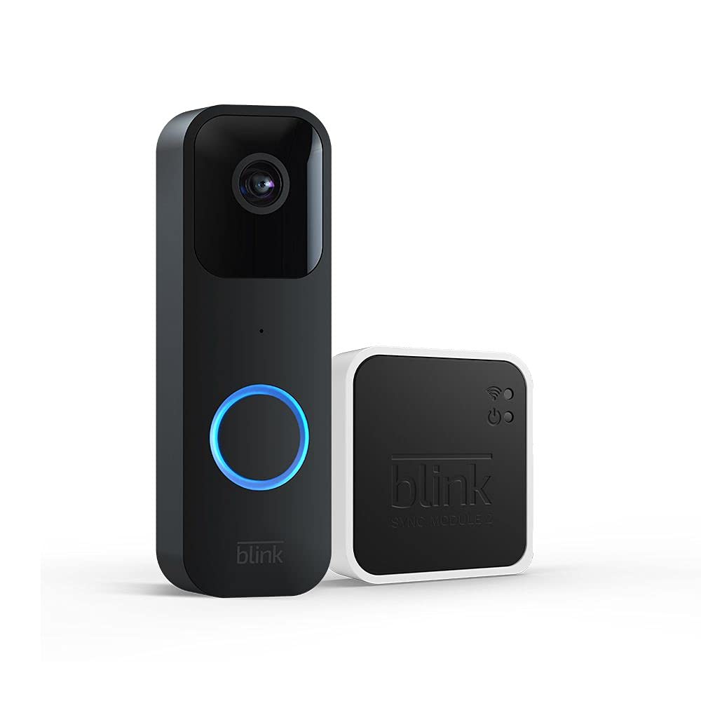 Blink Video Doorbell + Sync Module 2 — Two-way audio, HD video