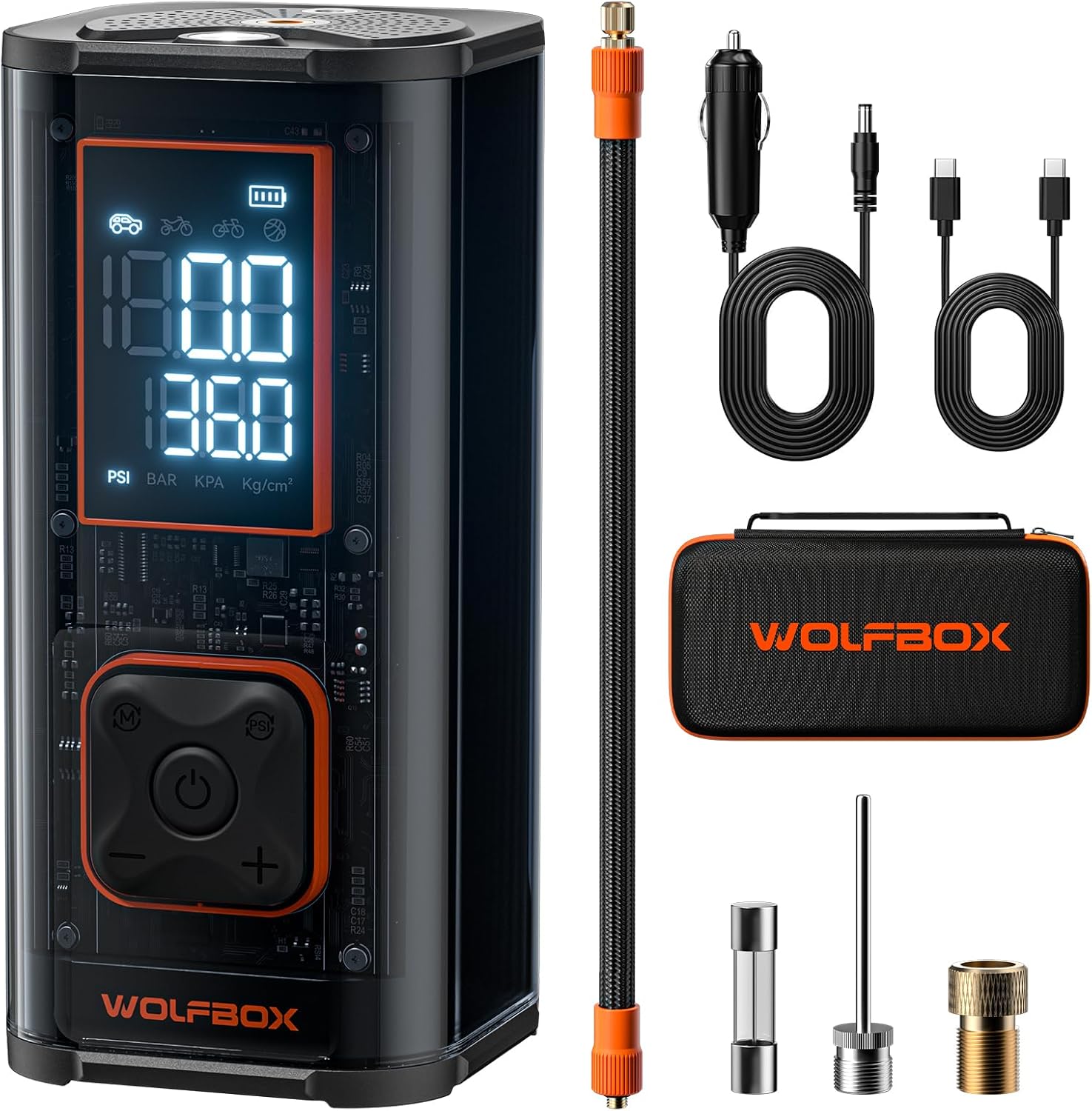 WOLFBOX 12000mAh&150PSI Heavy Duty Tire Inflator