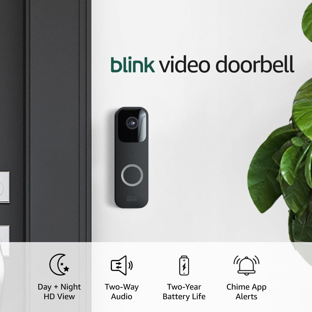 Blink Video Doorbell + Sync Module 2 — Two-way audio, HD video