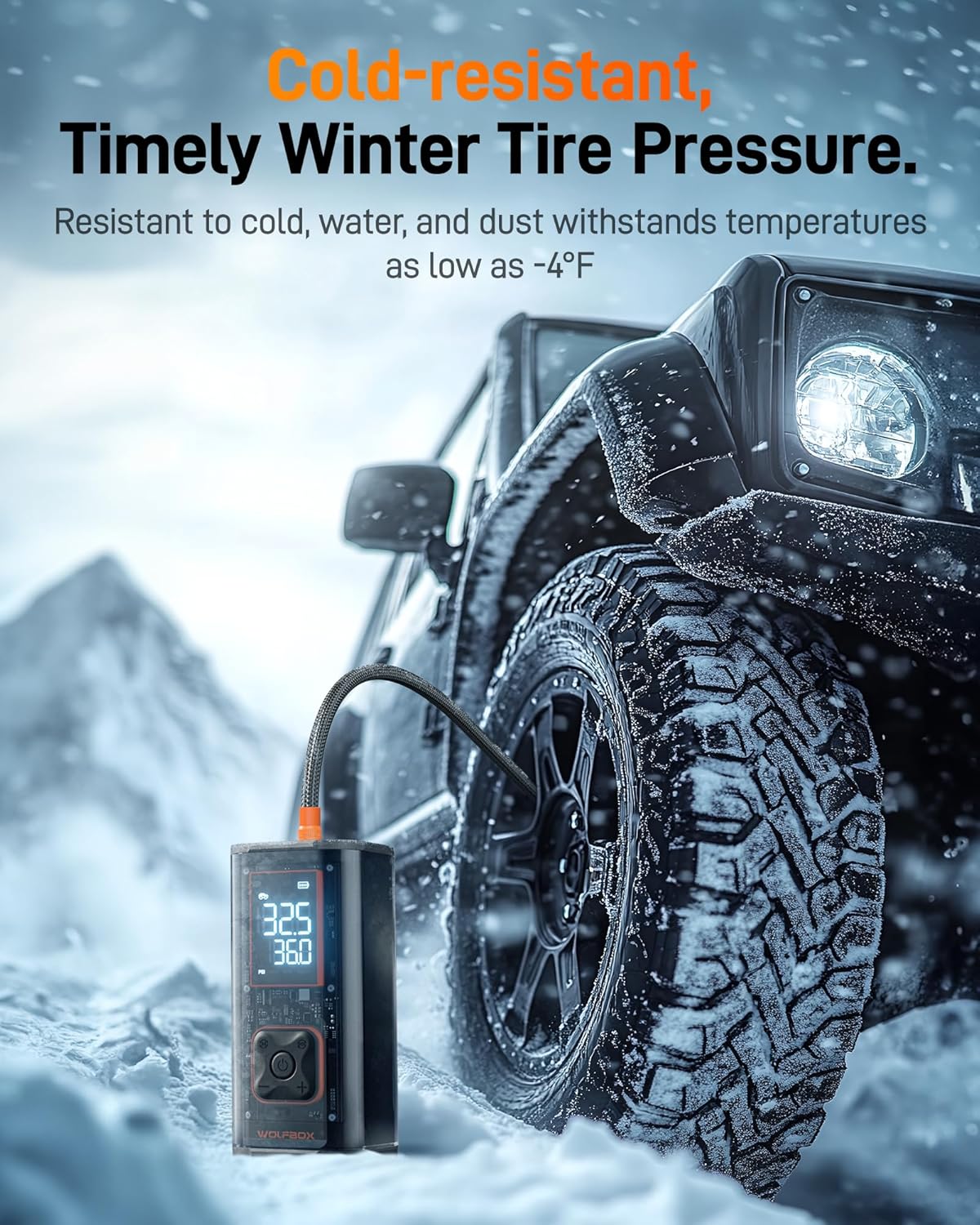 WOLFBOX 12000mAh&150PSI Heavy Duty Tire Inflator