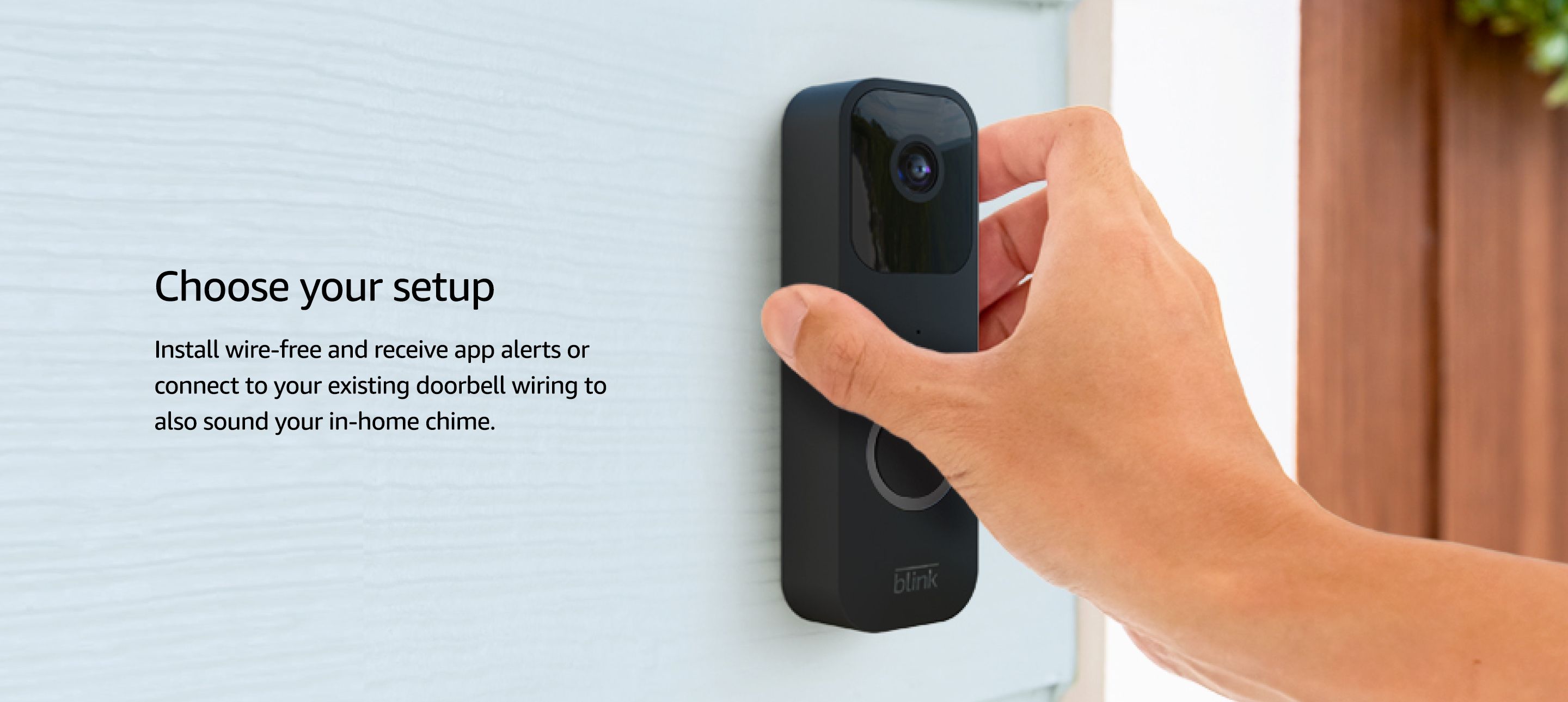 Blink Video Doorbell + Sync Module 2 — Two-way audio, HD video